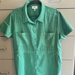 Brass Plum Utility Button Front Romper